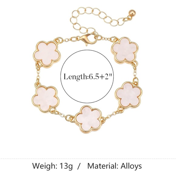 Set of 2 Elegant Gold/White Flower and gold/brown Bracelets - Picture 5 of 7